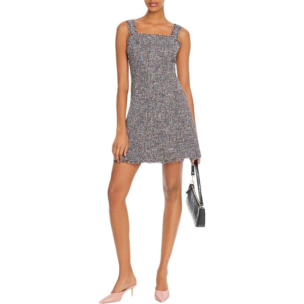 EUC Aqua Tweed Sequined Mini Dress